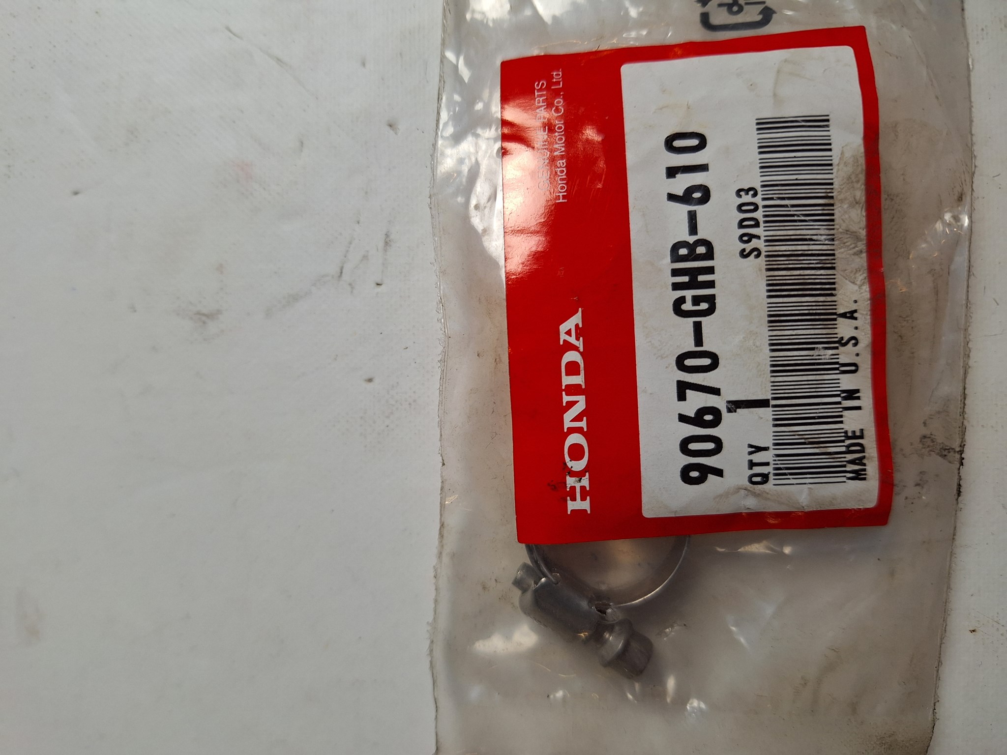 Picture of CLAMP,WATER HOSE  90670-GHB-610  